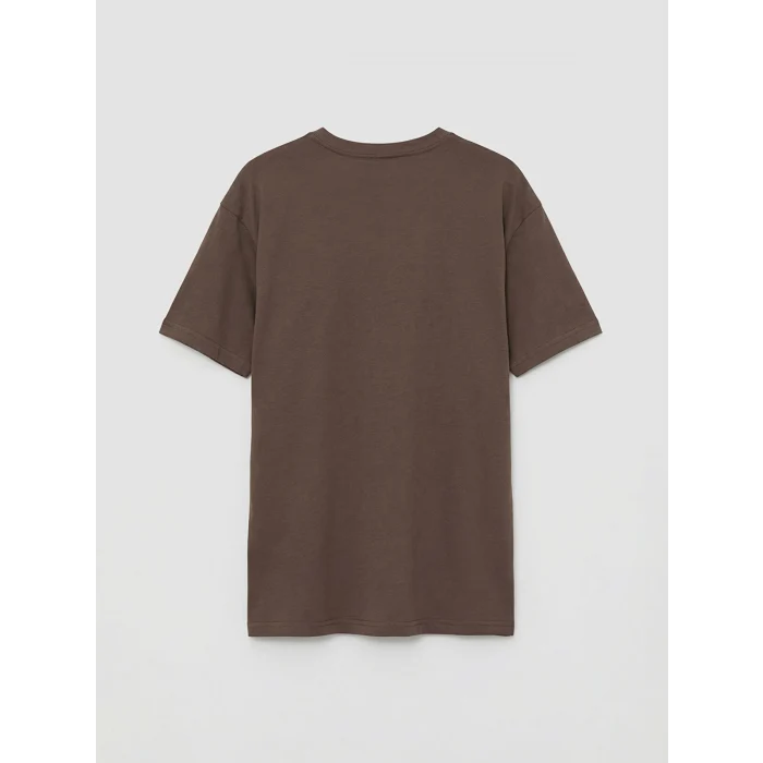 LCW Kids Kahverengi Standart Fit New York Baskılı Erkek Çocuk Tişört