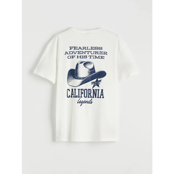 LCW Kids Ekru Baskılı Erkek Çocuk Tişört