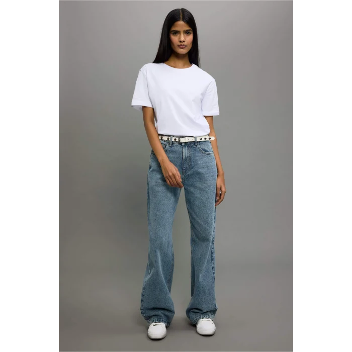 Defacto W9584AZWT34 Beyaz %100 Pamuk Basıc Tişört