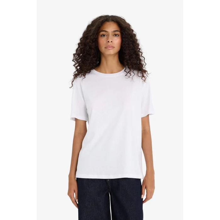 Defacto W9584AZWT34 Beyaz %100 Pamuk Basıc Tişört