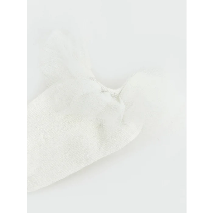 LCW baby Beyaz Dantel Detaylı Kız Bebek Patik Çorap