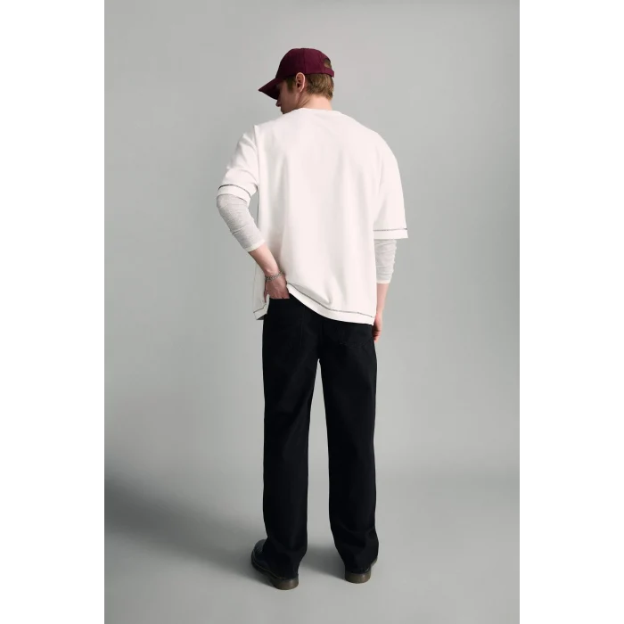 Defacto F2985AXNM40 Siyah Baggy Fıt Jean Pantolon