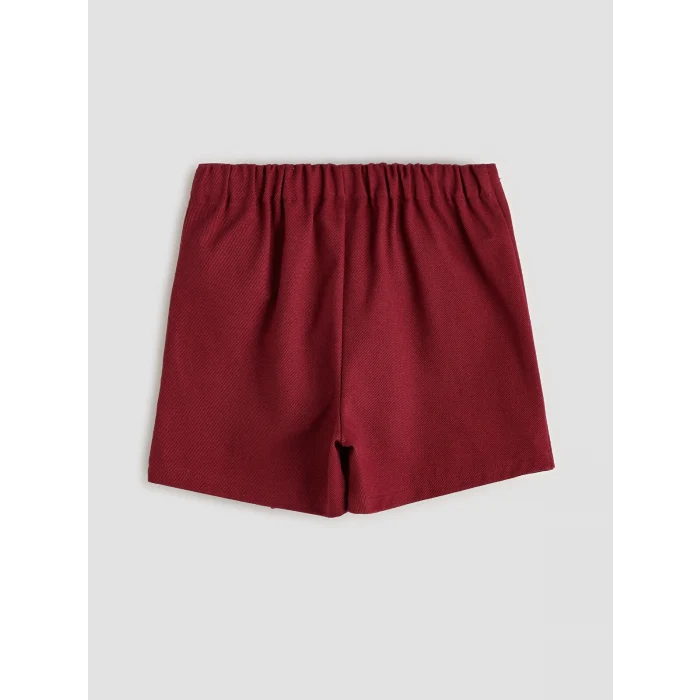 LCW Kids Ekru Fiyonk Detaylı Kız Çocuk Bluz Şort Etek ve Külotlu Çorap