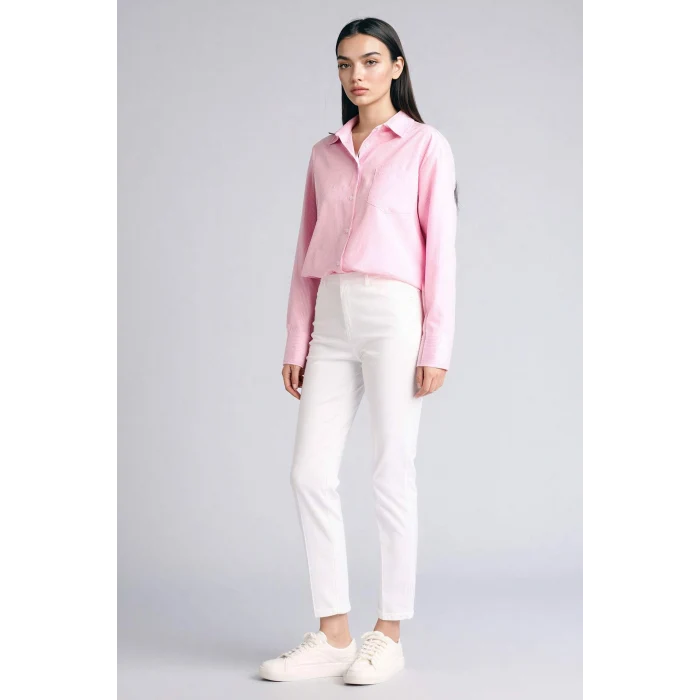 Defacto J8743AZWT34 Beyaz Sigaret Normal Bel Düz Paça Saten Pantolon