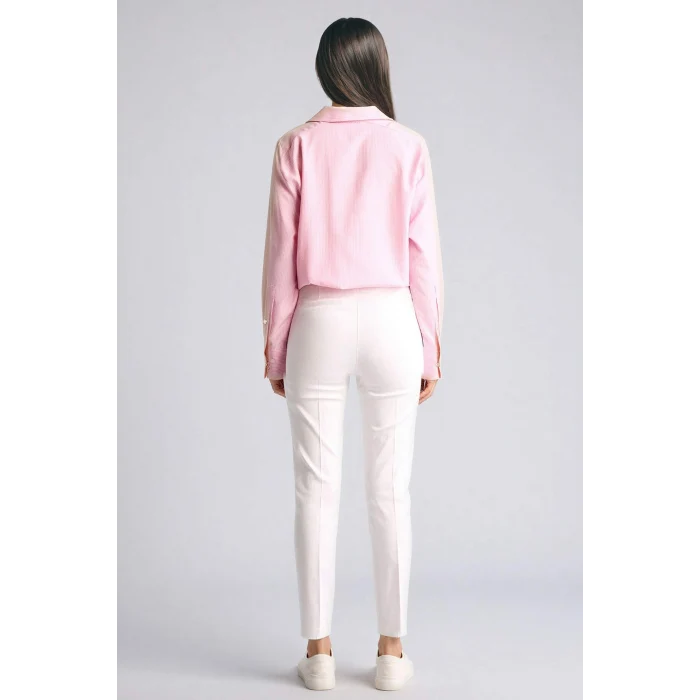 Defacto J8743AZWT34 Beyaz Sigaret Normal Bel Düz Paça Saten Pantolon