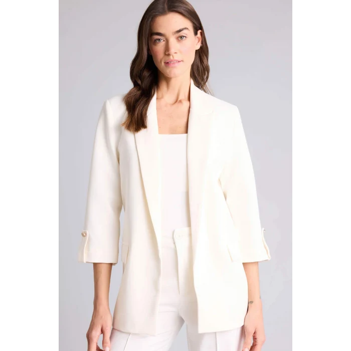 Defacto C3215AXWT16 Beyaz Oversıze Ceket Yaka Basic Blazer Ceket