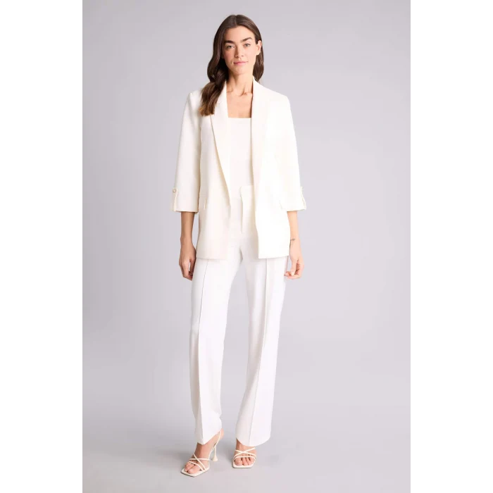 Defacto C3215AXWT16 Beyaz Oversıze Ceket Yaka Basic Blazer Ceket