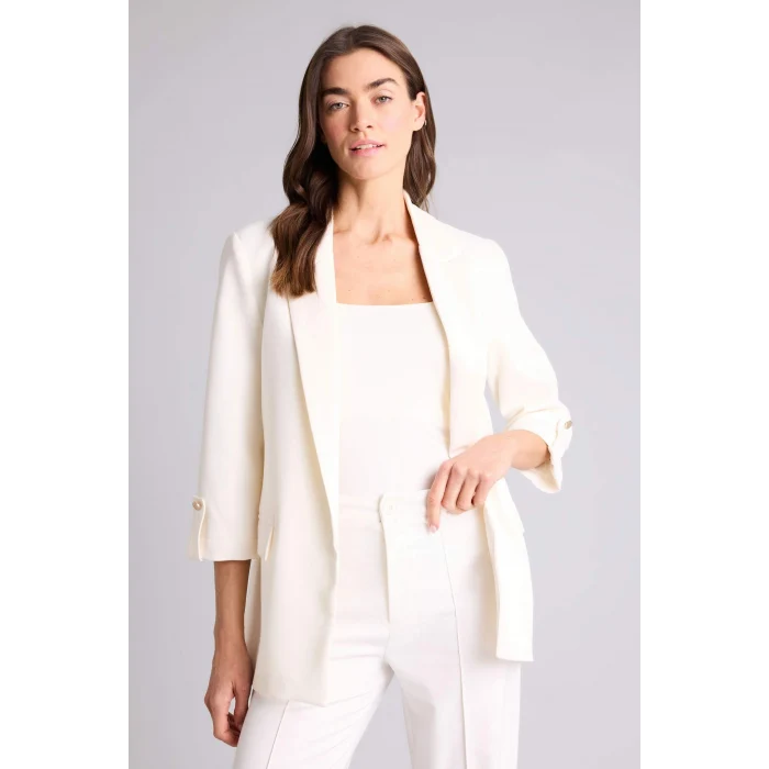 Defacto C3215AXWT16 Beyaz Oversıze Ceket Yaka Basic Blazer Ceket