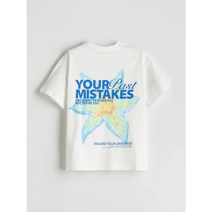 LCW Kids Ekru Bisiklet Yaka Kız Çocuk Tişört