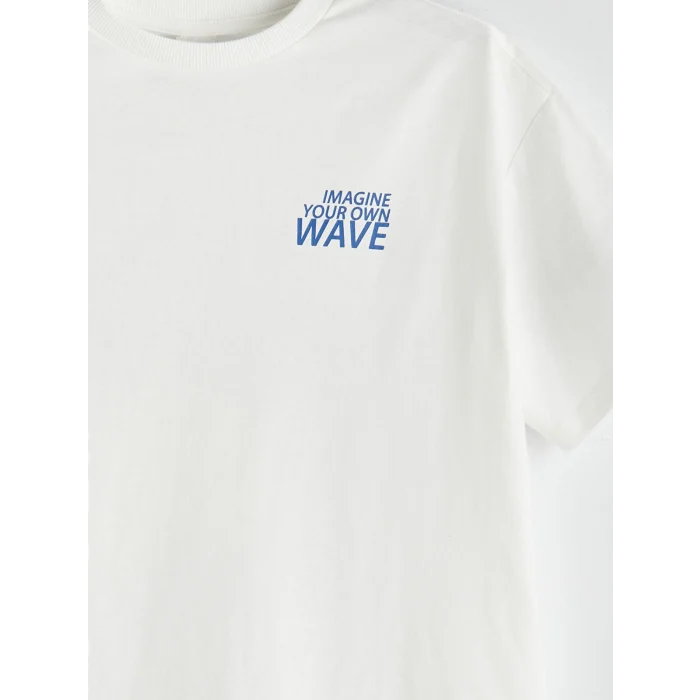 LCW Kids Ekru Bisiklet Yaka Kız Çocuk Tişört