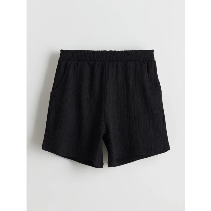 LCW Kids Siyah Beli Lastikli Kız Çocuk Şort