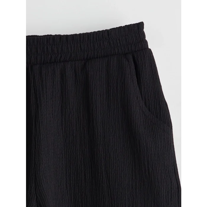 LCW Kids Siyah Beli Lastikli Kız Çocuk Şort