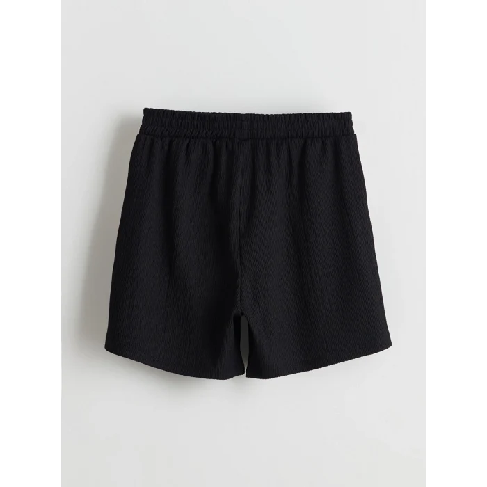 LCW Kids Siyah Beli Lastikli Kız Çocuk Şort