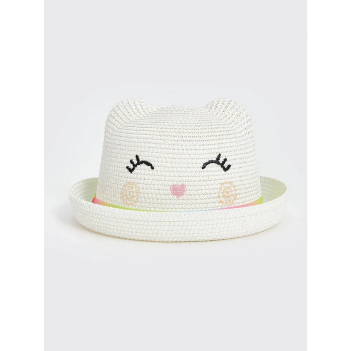 LCW ACCESSORIES Bej Kız Çocuk Hasır Şapka