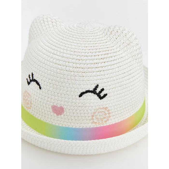 LCW ACCESSORIES Bej Kız Çocuk Hasır Şapka