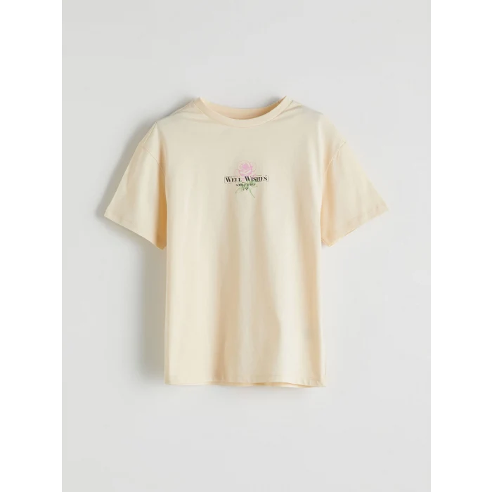 LCW Kids Sarı Bisiklet Yaka Kız Çocuk Tişört