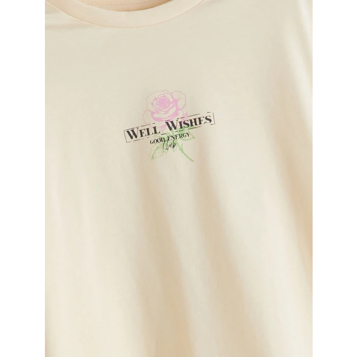 LCW Kids Sarı Bisiklet Yaka Kız Çocuk Tişört