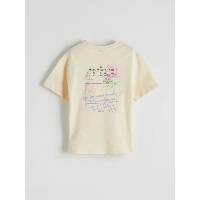 LCW Kids Sarı Bisiklet Yaka Kız Çocuk Tişört