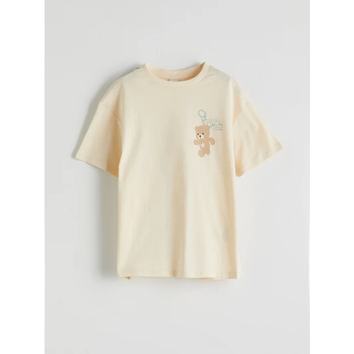 LCW Kids Sarı Bisiklet Yaka Kız Çocuk Tişört