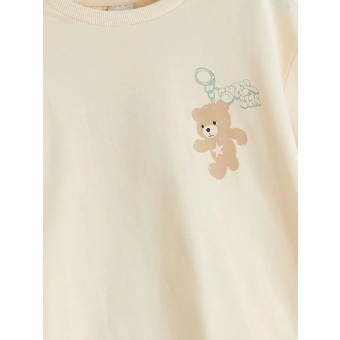 LCW Kids Sarı Bisiklet Yaka Kız Çocuk Tişört