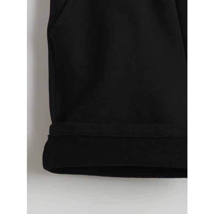 LCW Kids Siyah Beli Lastikli Kız Çocuk Şort