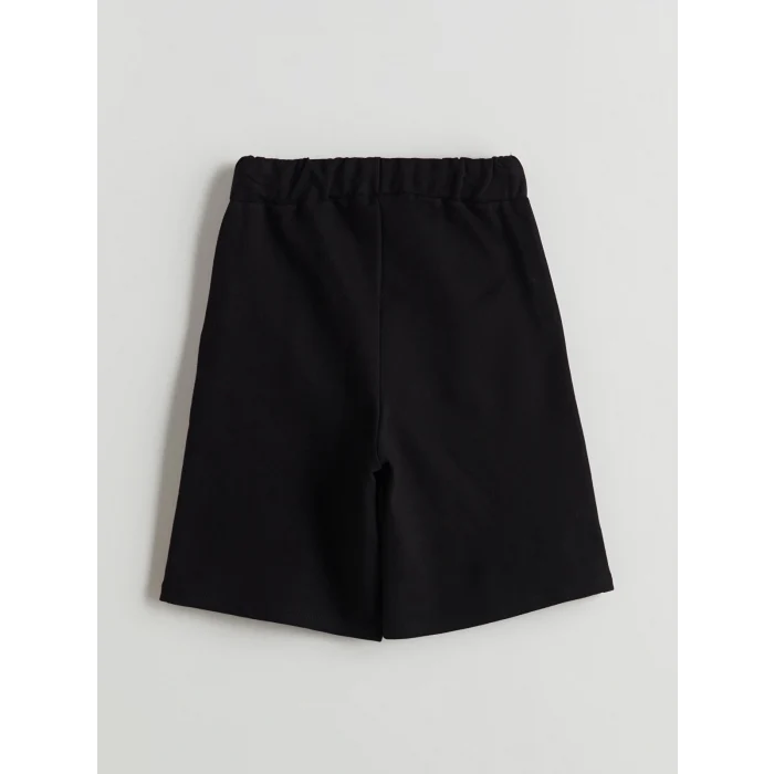 LCW Kids Siyah Beli Lastikli Kız Çocuk Şort