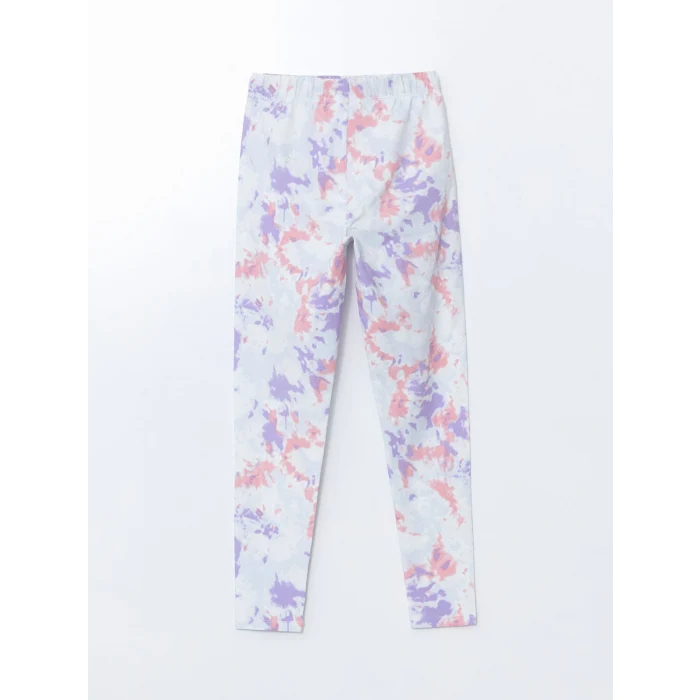 LCW Kids Karışık Beli Lastikli Batik Desenli Kız Çocuk Tayt