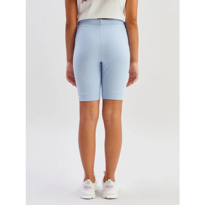 LCW Kids Mavi Beli Lastikli Kız Çocuk Kısa Tayt