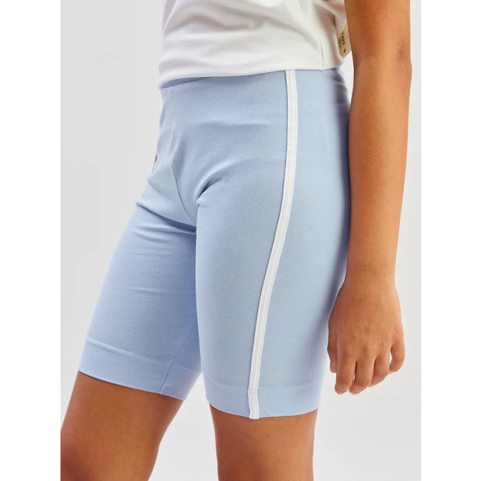 LCW Kids Mavi Beli Lastikli Kız Çocuk Kısa Tayt