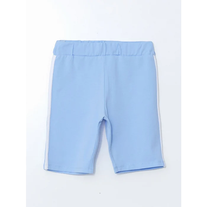 LCW Kids Mavi Beli Lastikli Kız Çocuk Kısa Tayt