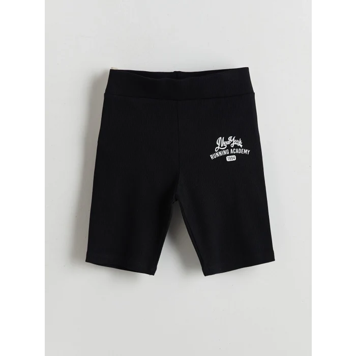 LCW Kids Siyah Beli Lastikli Kız Çocuk Kısa Tayt