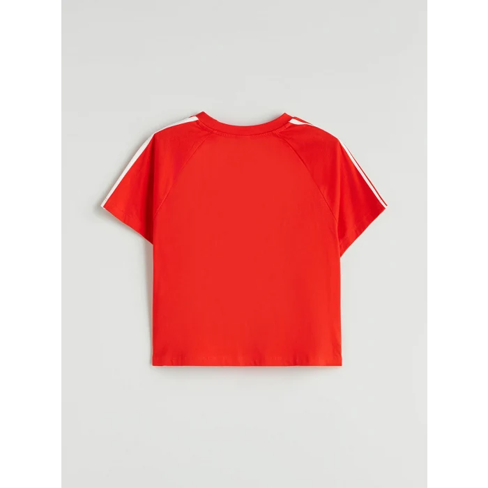 LCW Kids Kırmızı Bisiklet Yaka Kız Çocuk Tişört