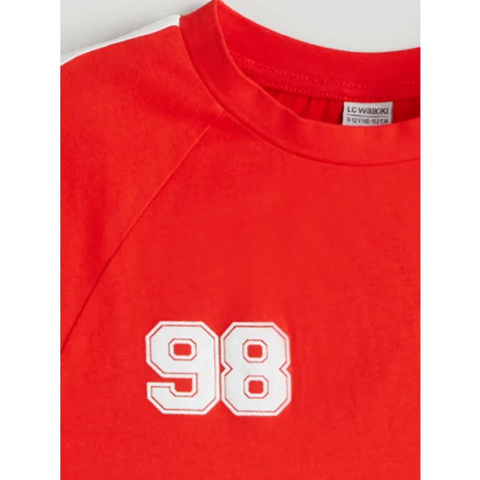 LCW Kids Kırmızı Bisiklet Yaka Kız Çocuk Tişört