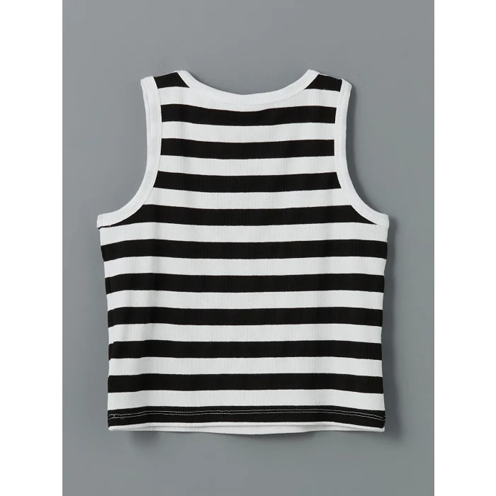 LCW Kids Siyah Bisiklet Yaka Kız Çocuk Crop Atlet