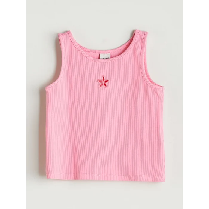 LCW Kids Pembe Bisiklet Yaka Kız Çocuk Crop Atlet