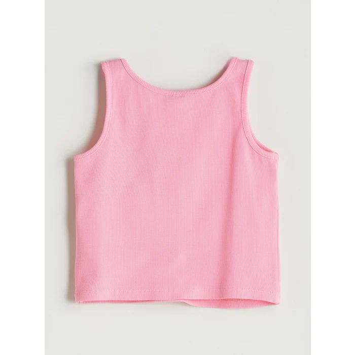 LCW Kids Pembe Bisiklet Yaka Kız Çocuk Crop Atlet