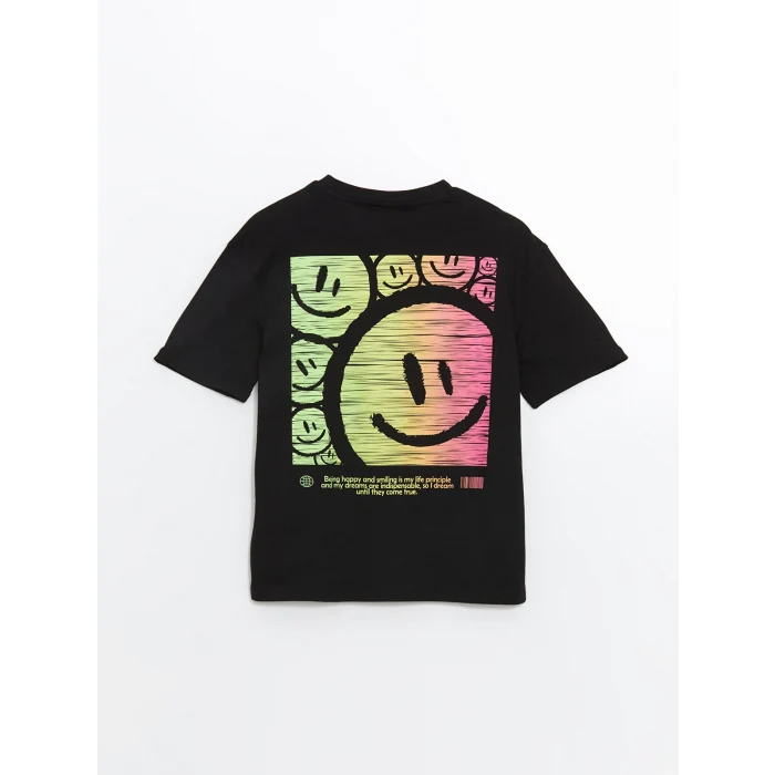 LCW Kids Siyah Bisiklet Yaka Kız Çocuk Tişört