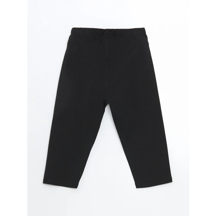 LCW Kids Siyah Beli Lastikli 3/4 Boy Kız Çocuk Tayt