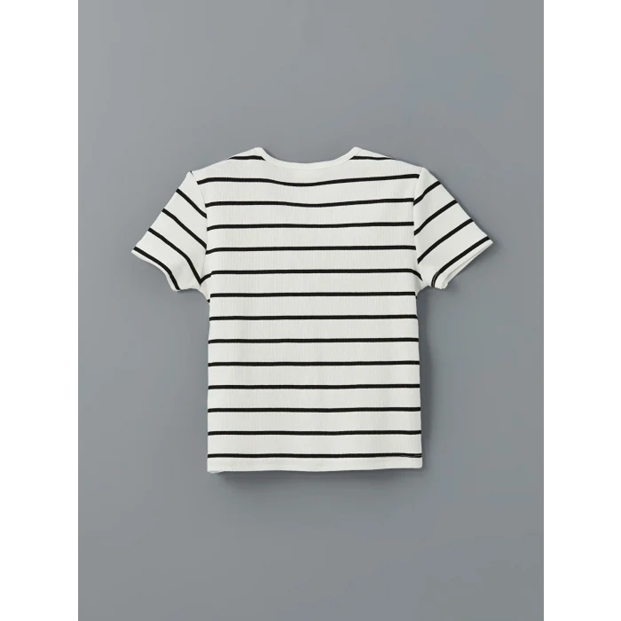 LCW Kids Siyah Bisiklet Yaka Kız Çocuk Tişört