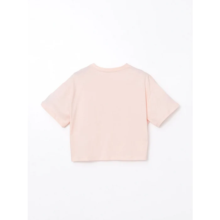 LCW Kids Pembe Bisiklet Yaka Kız Çocuk Tişört