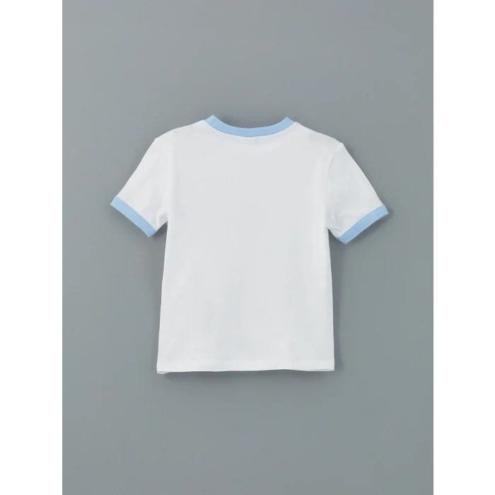 LCW Kids Beyaz Bisiklet Yaka Kız Çocuk Tişört