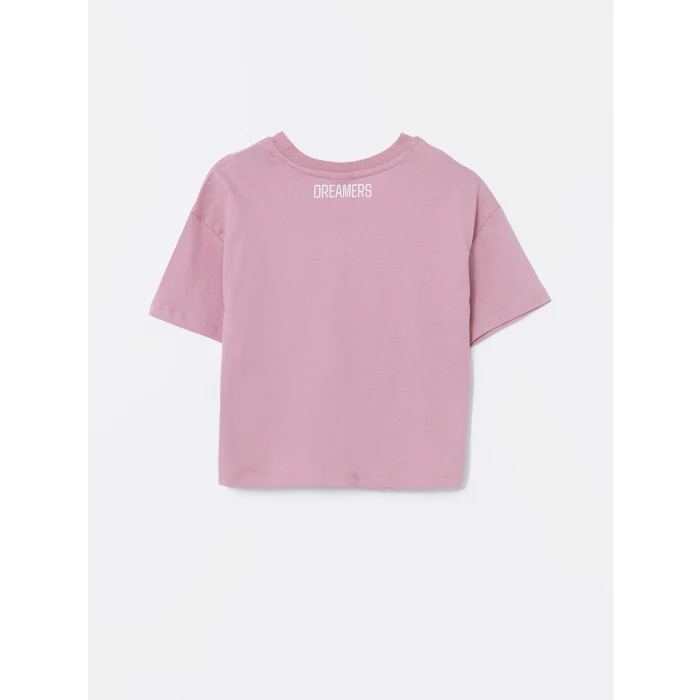 LCW Kids Lila Bisiklet Yaka Kız Çocuk Tişört