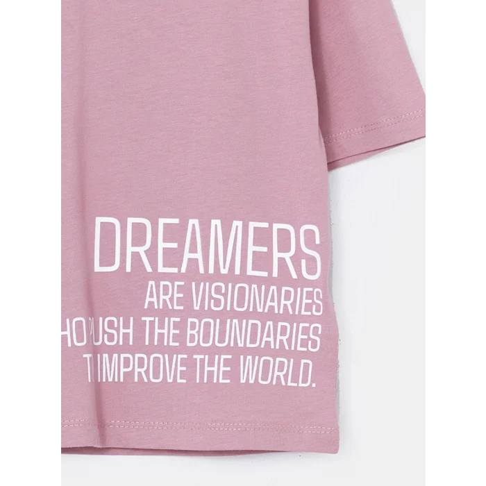 LCW Kids Lila Bisiklet Yaka Kız Çocuk Tişört