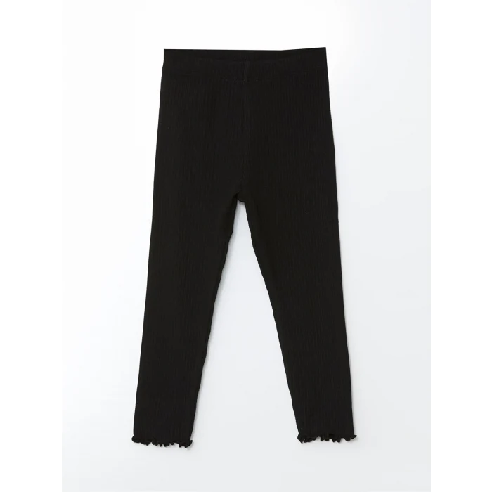LCW Kids Siyah Beli Lastikli Kız Çocuk Basic Tayt