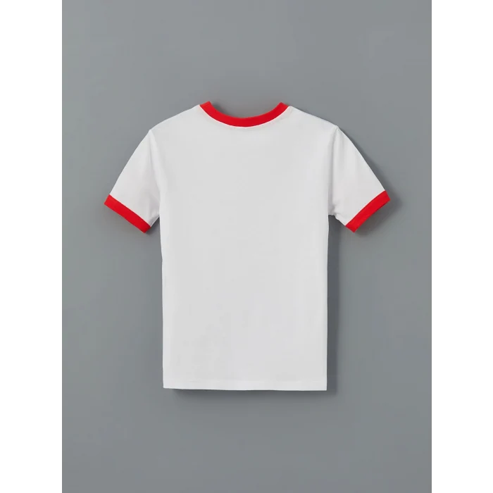 LCW Kids Beyaz Bisiklet Yaka Kız Çocuk Tişört