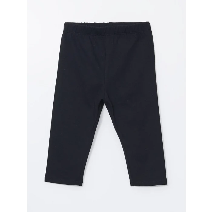 LCW Kids Siyah Beli Lastikli Basic Kız Çocuk Tayt