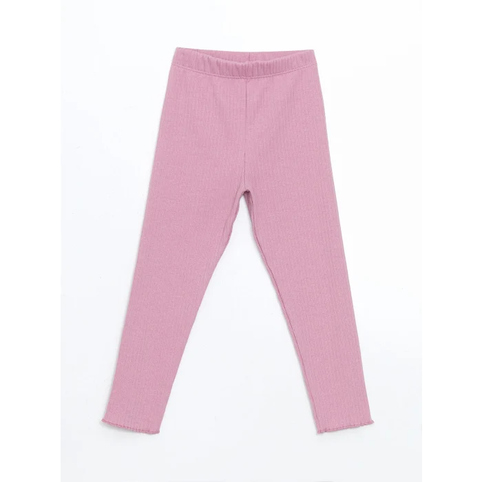 LCW Kids Pembe Beli Lastikli Kız Çocuk Basic Tayt