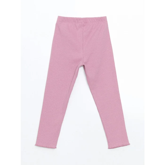LCW Kids Pembe Beli Lastikli Kız Çocuk Basic Tayt