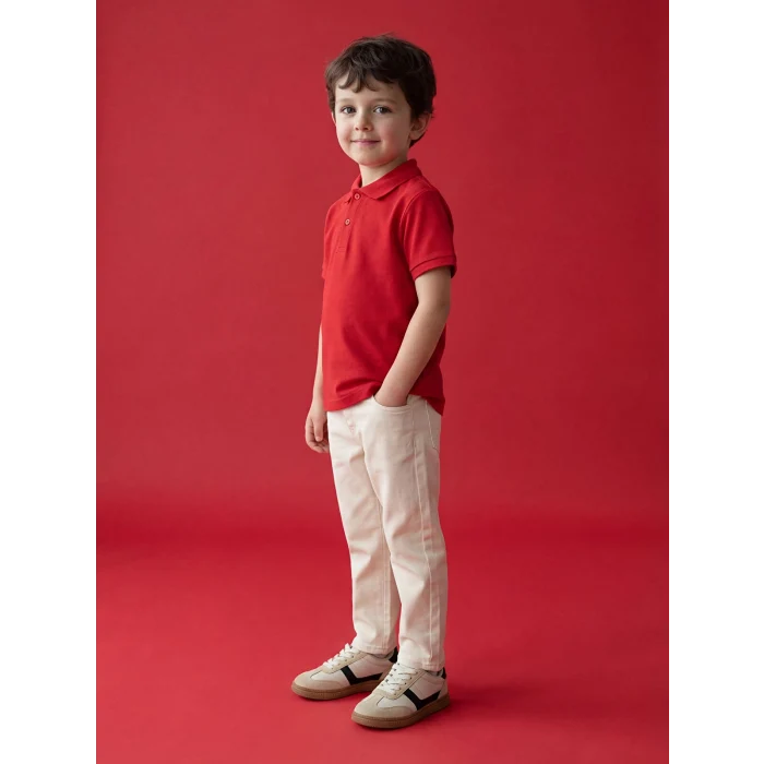 LCW Kids Bej Basic Erkek Çocuk Gabardin Pantolon