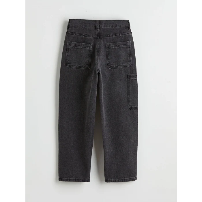 LCW Kids Antrasit Loose Fit Erkek Çocuk Kargo Jean Pantolon